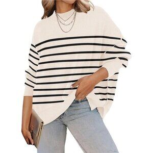 Women's Fall Casual Long Sleeve Crew Neck Sweater – Oversized Ribbed Knit